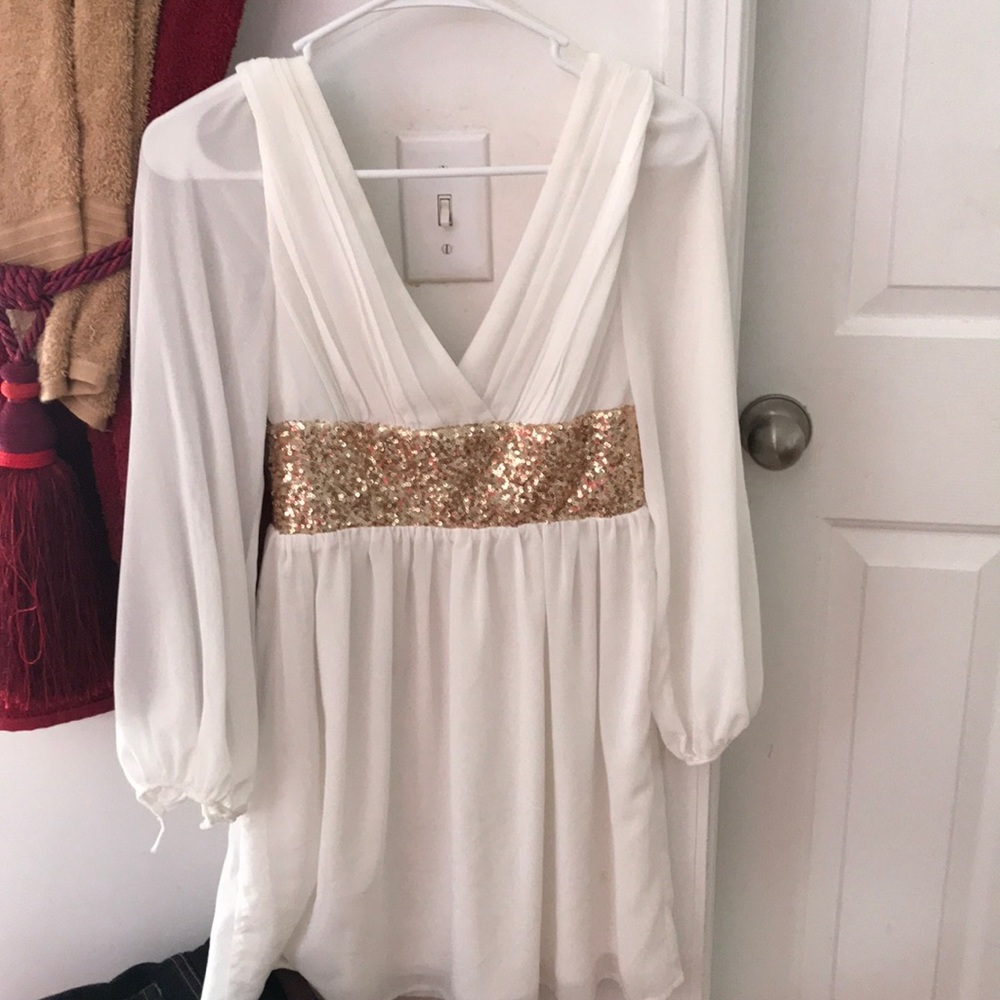 White and gold dress